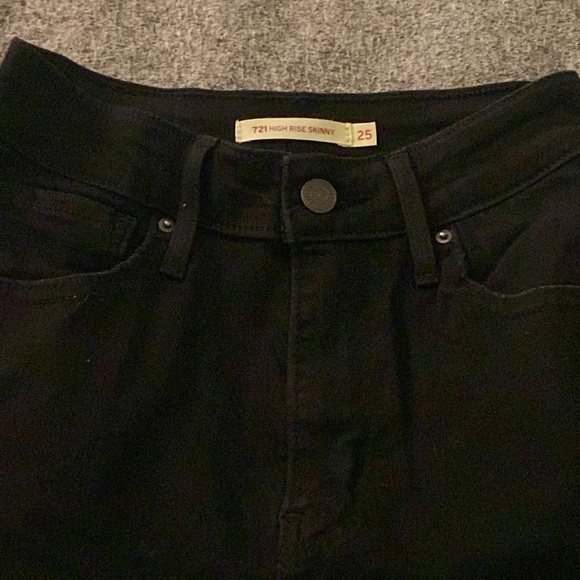 Levi’s 721 high rise skinny jeans - black - worn 1x great condition - W25 L30 - Picture 3 of 6
